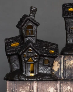 Beleuchtete Grusel Glitzer Geisterhaus Deko 8 Beleuchtete Grusel Glitzer Geisterhaus Deko -Halloween Lieferungen scary glitter geisterhaus deko mit led scary glitter light up haunted house halloween spukhaus deko 53048 3