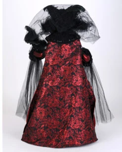 Schwarze Märchenhexe Mit Brokat & Spitze 68cm -Halloween Lieferungen schwarze gothic hexe mit brokat und spitze black gothic witch with brocade and lace halloween deko 54764 02
