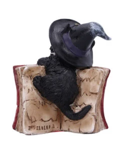 Schwarzes Hexenkätzchen Mit Rotem Zauberbuch 8,2cm 11 Schwarzes Hexenkätzchen Mit Rotem Zauberbuch 8,2cm -Halloween Lieferungen schwarze hexenkatze mit rotem zauberbuch black witchs cat familiar with red grimoire gothic deko und figuren 52417 4
