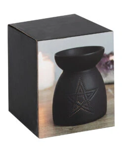 Schwarzer Pentagramm Duftöl Brenner 9 Schwarzer Pentagramm Duftöl Brenner -Halloween Lieferungen schwarze pentagram duftoel lampe schwarzer pentagram duftoel brenner black pentagram fragrance oil lamp 50641 04