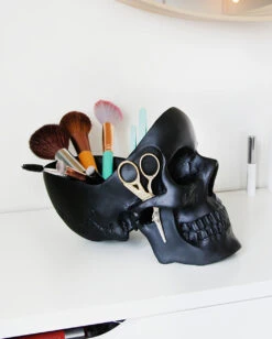 Schwarze Totenschädel Schale 27cm 7 Schwarze Totenschädel Schale 27cm -Halloween Lieferungen schwarze totenkopf schale schwarze totenschaedel schale black skull trinket dish 53491 03