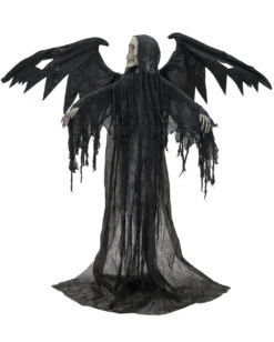 Schwarzer Pestengel Mit Licht, Sound & Bewegung -Halloween Lieferungen schwarzer todesengel mit bewegungs sound und licht halloween animatronic halloween deko 53913 02