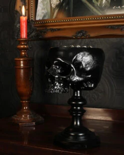 Schwarzer Totenschädel Als Ringehalter 21cm -Halloween Lieferungen schwarzer totenkopf als ringehalter schwarzer totenschaedel als ringhalter black skull ring holder gothic wohnaccessoire 54858 06