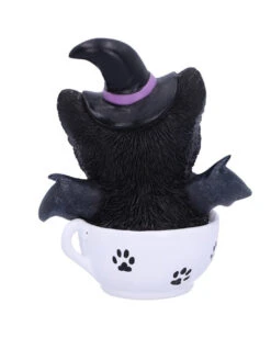 Schwarzes Hexen Kätzchen Mit Hexenbesen In Teetasse -Halloween Lieferungen schwarzes hexen kaetzchen in teetasse blck witch cat in tea cup halloween tichsdeko halloween figur 50723 03