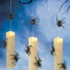 3er Set Schwebende LED Kerzen Mit Spinnen -Halloween Lieferungen schwebende led kerzen mit spinnen 3er set lighted led candles with spiders halloween kerzen aufhaengen 54676