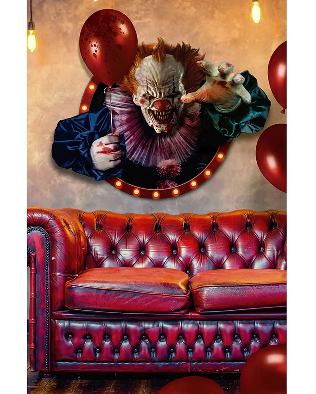 3D Deko Folie Horror Clown Selbstklebend 4 3D Deko Folie Horror Clown Selbstklebend – Bild 2
