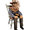 Sitzende Vogelscheuche Mit Schnappkopf -Halloween Lieferungen sitzende vogelscheuche mit schnappkopf sitting scarecrow with snapping head halloween animatronic 38880 01