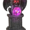 Gargoyle Sitzend Auf Grabstein Mit Licht -Halloween Lieferungen sitzender gargoyle auf grabstein mit licht resin gargoyle on a tomstone with light halloween deko 52496 neu