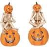 Leuchtender Kürbis Mit Skelett 21cm 1 St. 1 Leuchtender Kürbis Mit Skelett 21cm 1 St. -Halloween Lieferungen skelett auf leuchtendem kuerbis figur 21cm light up jack o lantern with skeleton figure halloween kuerbis deko 54089