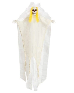 Skelettbraut Mit Leuchtendem Totenschädel 105cm 7 Skelettbraut Mit Leuchtendem Totenschädel 105cm -Halloween Lieferungen skelettbraut mit leuchtendem totenkopf skeleton bride with blinking skull halloween deko 51743 02