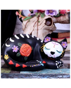 Schlafende Sugar Skull Katze 22cm -Halloween Lieferungen sleepy sugar skull katze schlafende sugar skull katze sleepy sugar skull cat 50725 07