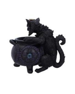 Spite's Hexenkessel Backflow Räucherkegelhalter -Halloween Lieferungen spites hexenkessel raeucherkegelhalter gothic und halloween wohnungsdeko cat with cauldron backflow incense burner 51792 2