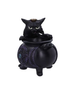 Spite's Hexenkessel Backflow Räucherkegelhalter -Halloween Lieferungen spites hexenkessel raeucherkegelhalter gothic und halloween wohnungsdeko cat with cauldron backflow incense burner 51792 3