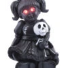Gothic Puppe Mit Roten LED Augen 2 Gothic Puppe Mit Roten LED Augen -Halloween Lieferungen spooky doll mit roten led augen schwarze gothic puppe halloween deko 36339