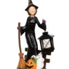Wandernde Hexe Mit Besen & Laterne Teelichthalter 37cm -Halloween Lieferungen spooky teelichthalter hexe mit besen und laterne 37cm spooky tea light holder witch with broom and lantern 54084