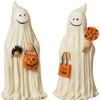 Niedlicher Geist Mit Trick Or Treat Körbchen 24cm -Halloween Lieferungen suesser geist mit trick or treat koerbchen 24cm halloween ghost figurine halloween geist figur 54274
