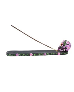 Sugar Skull Mit Blumen Räucherstäbchen Halter 10 Sugar Skull Mit Blumen Räucherstäbchen Halter -Halloween Lieferungen sugar skull mit flowers raeucherstaebchen halter sugar skull with flowers incense burner 50735 03