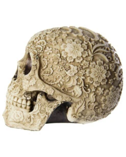 Totenschädel Mit Blütendesign 8 Totenschädel Mit Blütendesign -Halloween Lieferungen totenkopf mit bluetendesign totenschaedel dekoration skull with flower design 29106 3