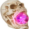 Totenschädel Mit Leuchtender Glaskugel -Halloween Lieferungen totenkopf mit leuchtender glaskugel skull with static lighted magic ball halloween totenschaedel 52533