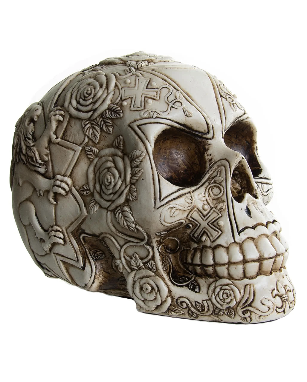 Totenkopf Mit Rosendesign 3 Totenkopf Mit Rosendesign