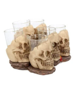 Totenschädel Schnapsglas Set 6 St. -Halloween Lieferungen totenkopf schnapsglas set totenschaedel schnapsglaeser skull shot glass set 50743 06