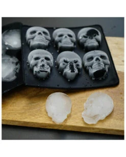 Totenschädel Eiswürfelform Aus Silikon 2er Set -Halloween Lieferungen totenkopf silikon eiswuerfelform totenschaedel silikon eiswuerfelform skull silicon ice cube dish 51048 03