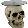 Totenschädel Tisch Mit Glasplatte 56,5cm -Halloween Lieferungen totenkopf tisch mit runder glasplatte totenschaedel tisch mit runder glasplatte skull table with round glass plate 54783 01