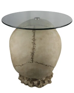 Totenschädel Tisch Mit Glasplatte 56,5cm 10 Totenschädel Tisch Mit Glasplatte 56,5cm -Halloween Lieferungen totenkopf tisch mit runder glasplatte totenschaedel tisch mit runder glasplatte skull table with round glass plate 54783 04