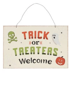 Trick Or Treaters Willkommen Schild 20x30cm -Halloween Lieferungen trick or treaters halloween schild trick or treaters halloween sign halloween deko 53119 01