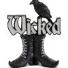 Wicked Hexenstiefel Glitter Deko Mit Krähe 24cm -Halloween Lieferungen wicked hexenstiefel mit rabe glitter deko wicked witch boots with raven glitter deco deko walpurgisnacht 54376 2